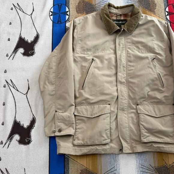 Vintage Men’s Eddie Bauer Barn Coat Size XL Plaid Lined Corduroy Collar - Picture 7 of 12